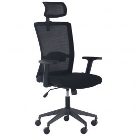 Кресло Uran Black HR сиденье Нест-01 черная/спинка Сетка SL-00 черная 