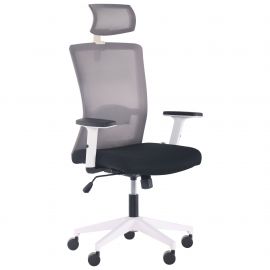 Кресло Uran White HR сиденье Нест-01 черная/спинка Сетка HY-109 серая 