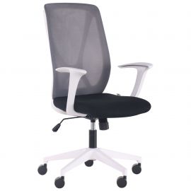 Кресло Nickel White сиденье Нест-01 черная/спинка Сетка SL-16 серая 