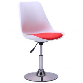 Барный стул Aster chrome белый+красный 