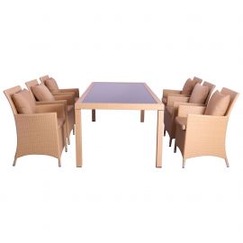 Комплект мебели Samana-6 из ротанга Elit (SC-8849) Sand AM3041 ткань A14203 
