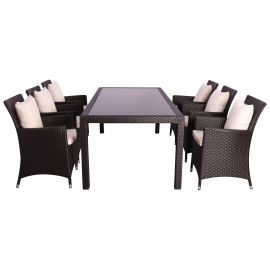 Комплект мебели Samana-6 из ротанга Elit (SC-8849) Brown MB1034 ткань A13815 