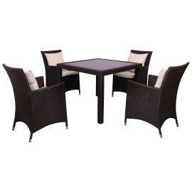 Комплект мебели Samana-4 из ротанга Elit (SC-8849-S2) Brown MB1034 ткань A13815 