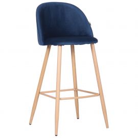 Барный стул Bellini бук/blue velvet 