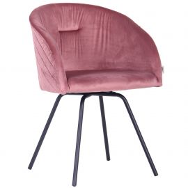 Кресло поворотное Sacramento черный/велюр розовый антик 