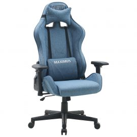 Крісло VR Racer Textile Maximus тканина сіра/чорна 