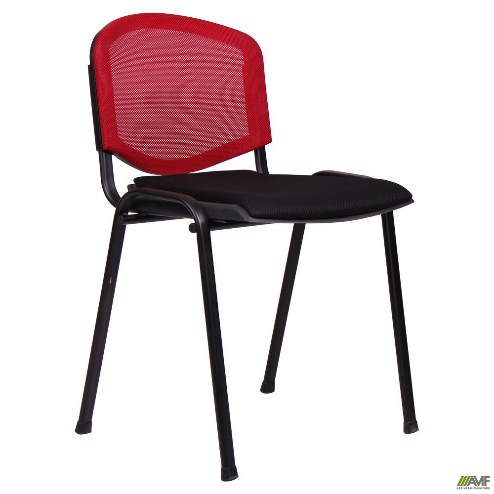 Фото 1 - Стул Призма Веб черный сиденье Сетка черная/спинка Сетка красная 