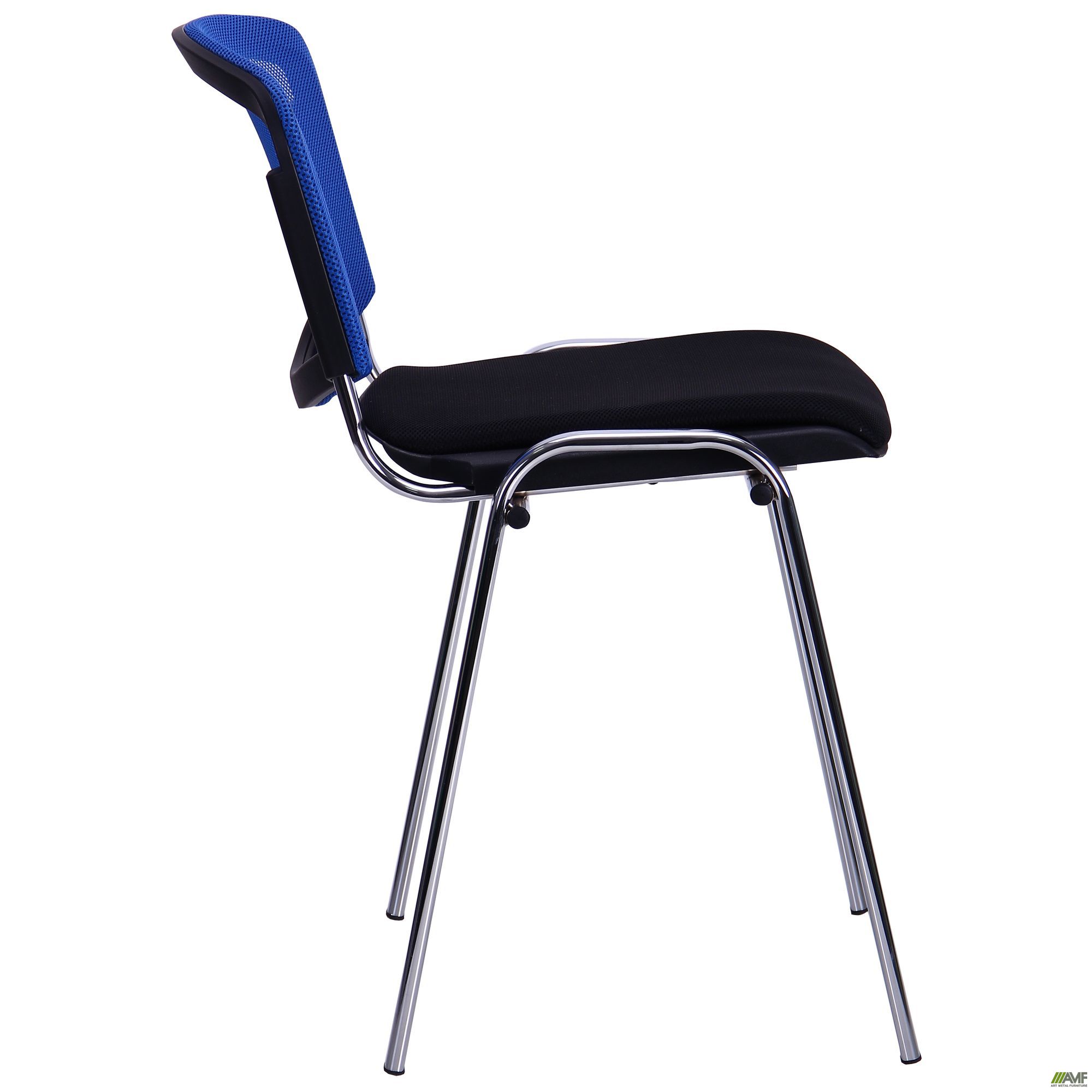 Фото 3 - Стул Призма Веб хром сиденье Сетка черная/спинка Сетка синяя 