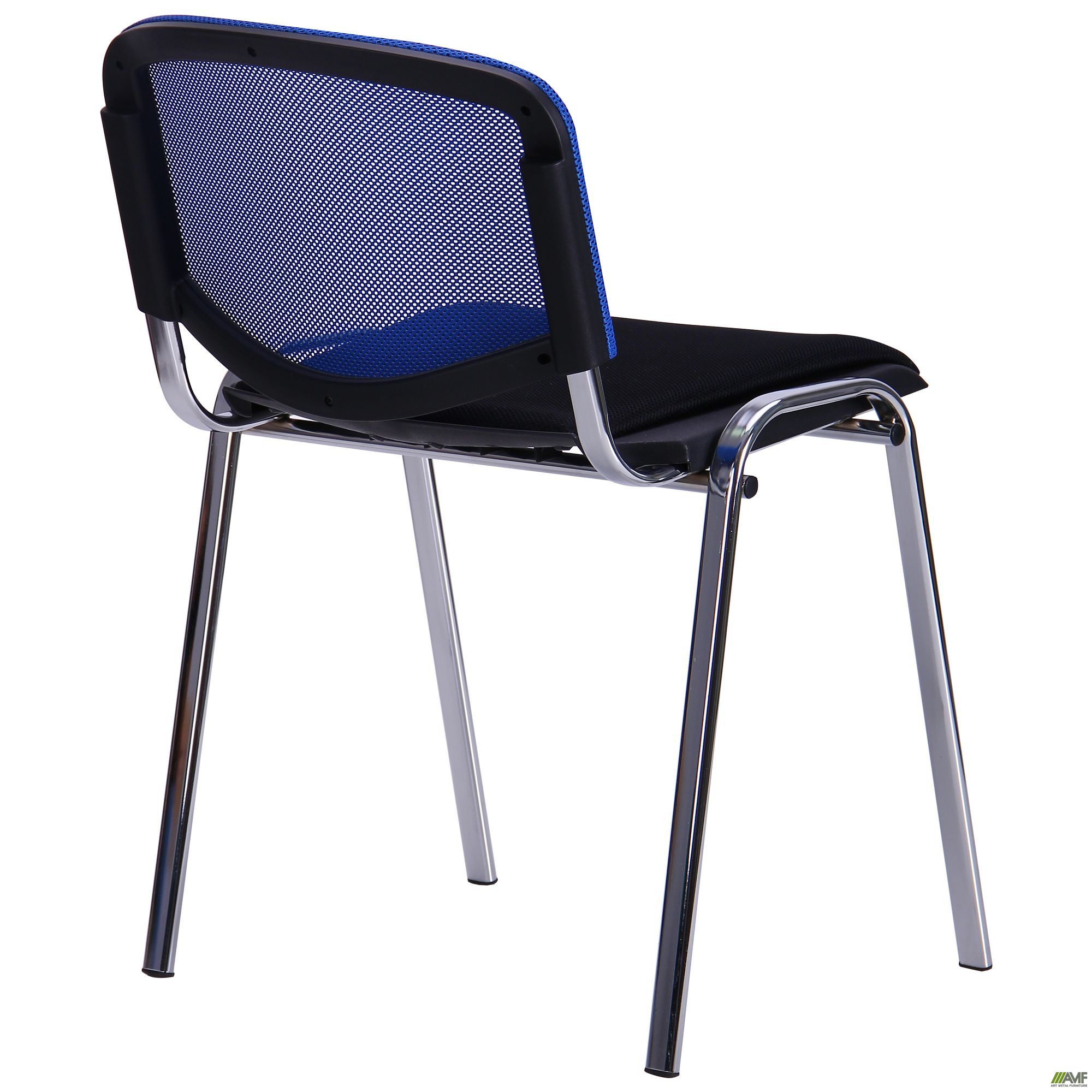 Фото 5 - Стул Призма Веб хром сиденье Сетка черная/спинка Сетка синяя 