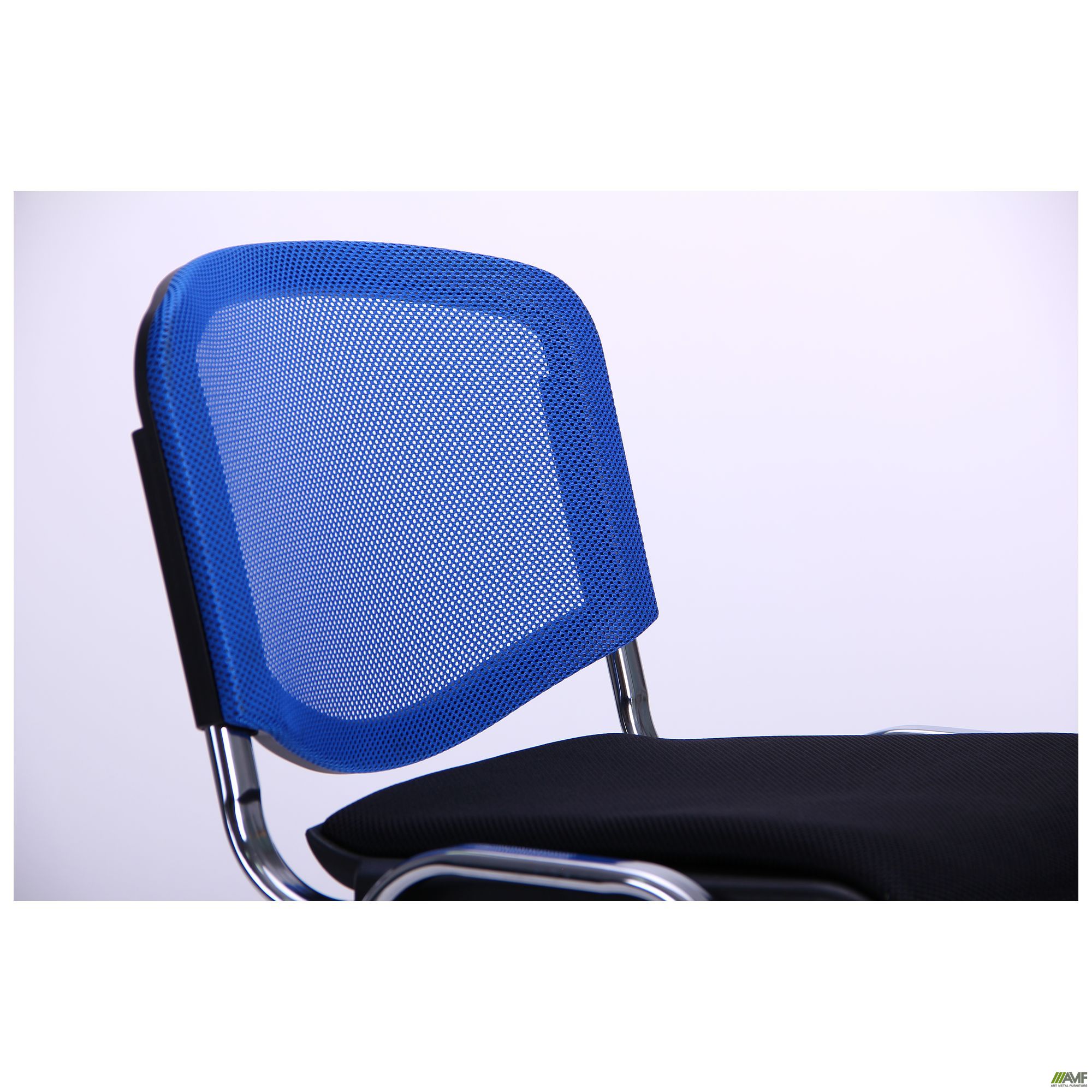 Фото 7 - Стул Призма Веб хром сиденье Сетка черная/спинка Сетка синяя 