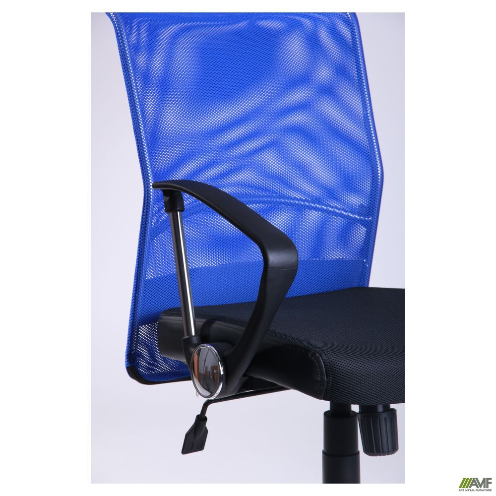 Фото 5 - Кресло АЭРО LB сиденье Сетка черная, Неаполь N-20/спинка Сетка синяя 