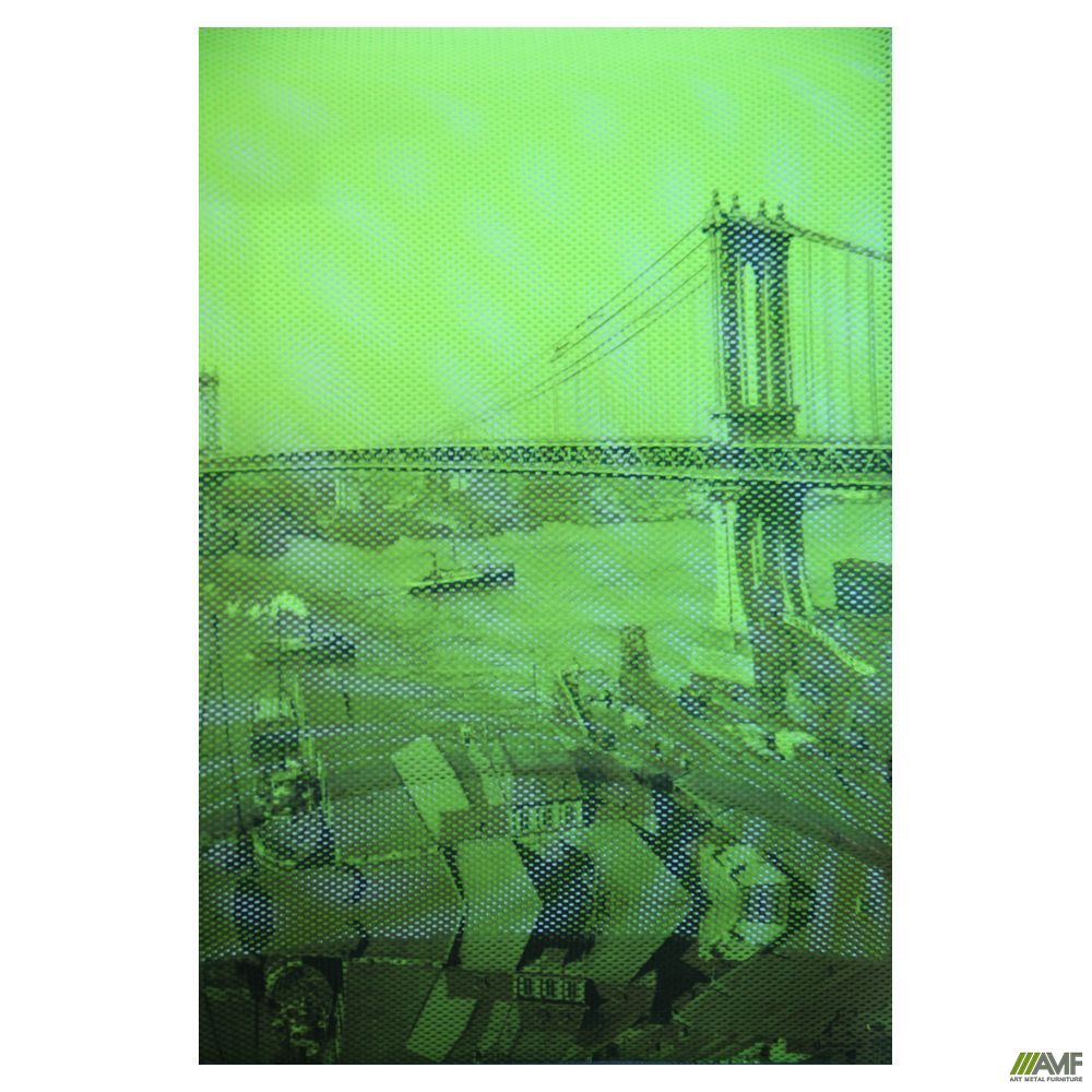 Фото 6 - Кресло АЭРО HB сиденье Сетка серая, боковины Zeus 047 Light Green/ спинка Сетка лайм-Brooklyn Bridge 