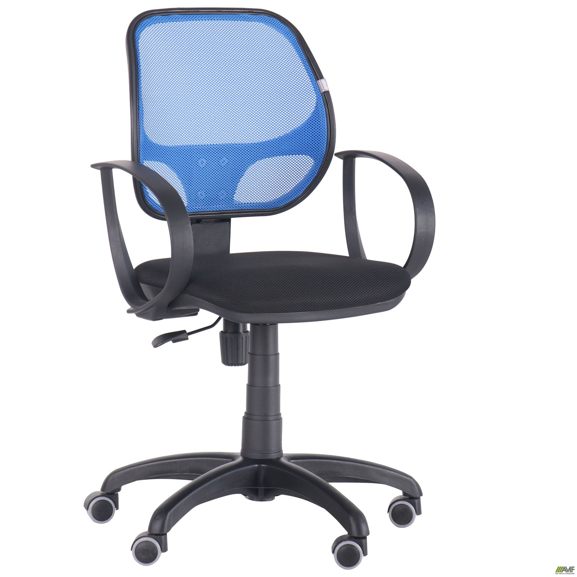 Фото 2 - Кресло Бит/АМФ-8 сиденье Сетка черная/спинка Сетка синяя 