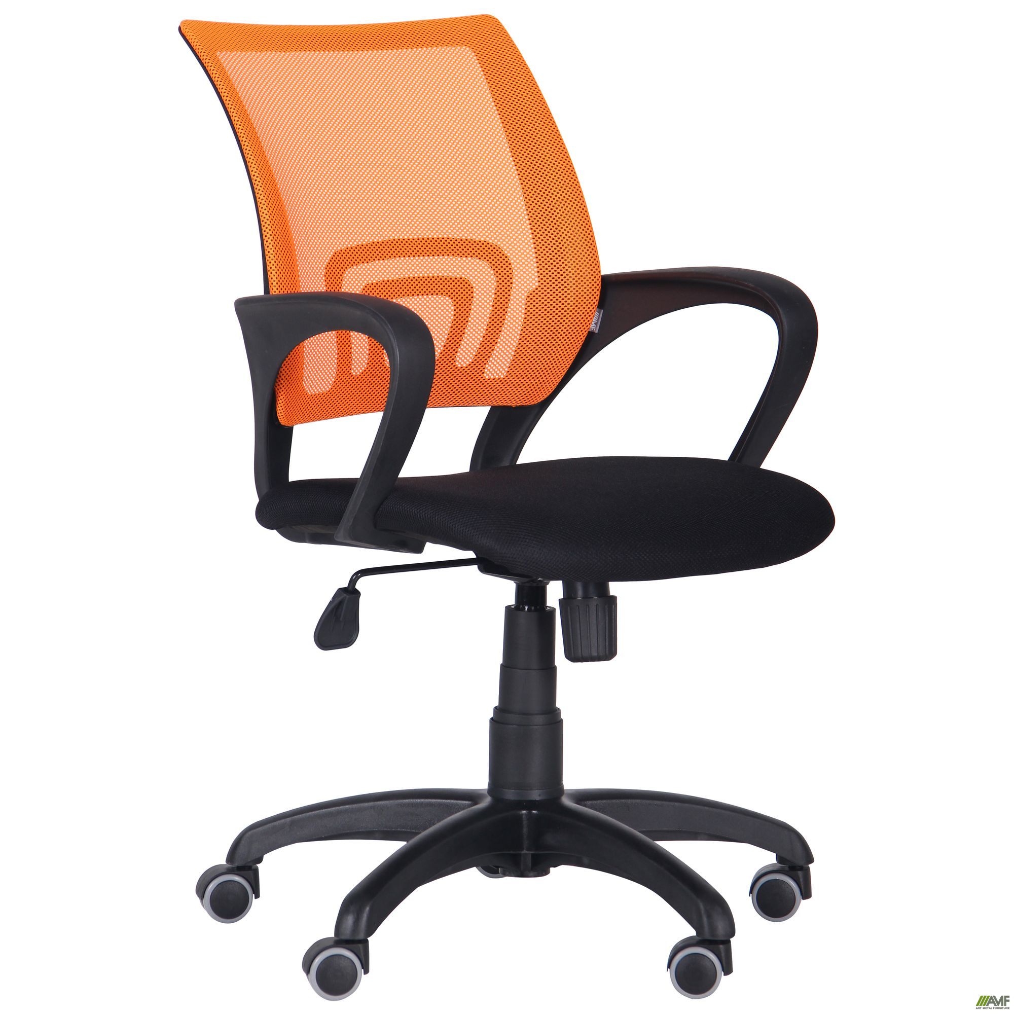 Фото 1 - Кресло Веб сиденье Сетка черная/спинка Сетка оранжевая 