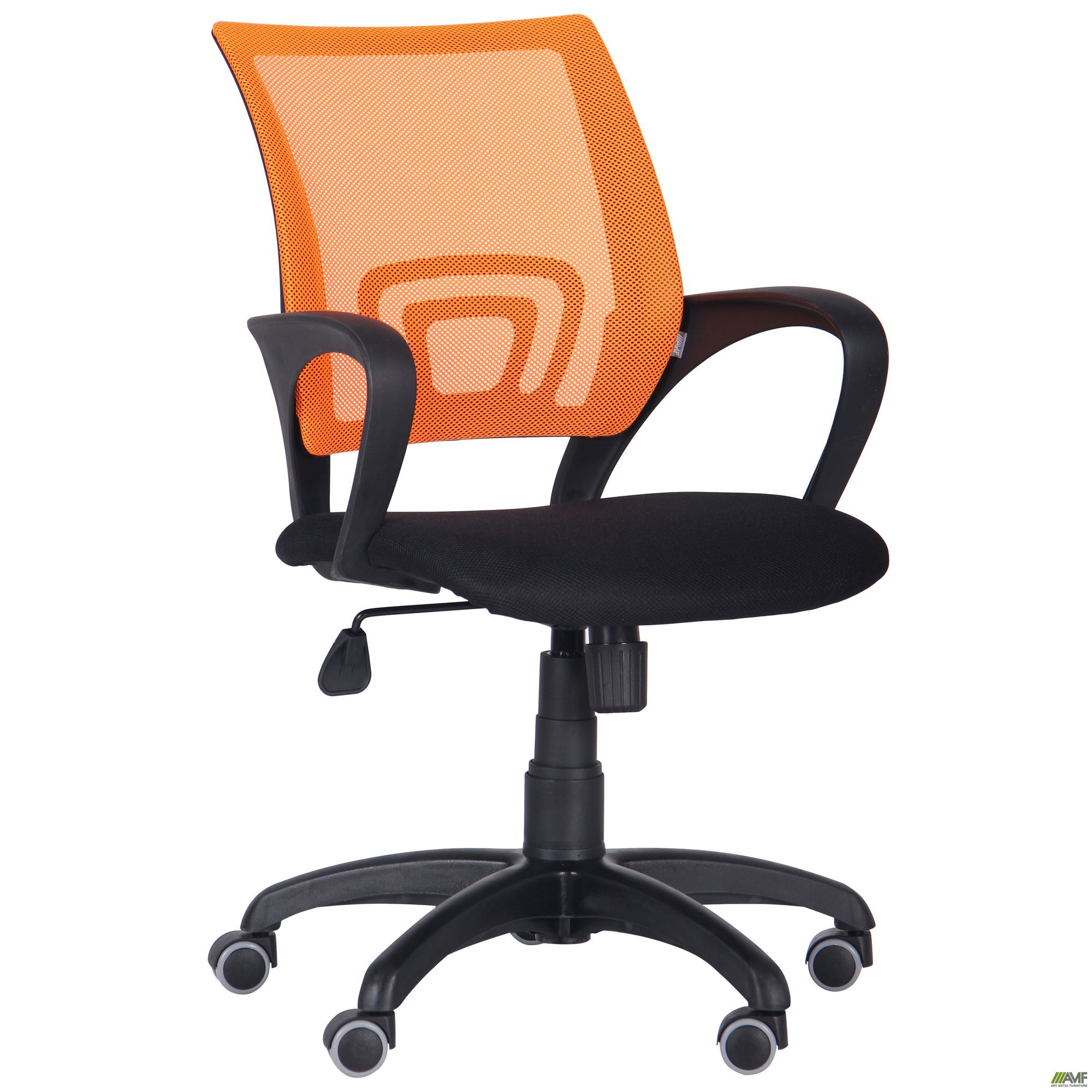 Фото 2 - Крісло Веб сидіння Сітка чорна /спинка Сітка помаранчева 