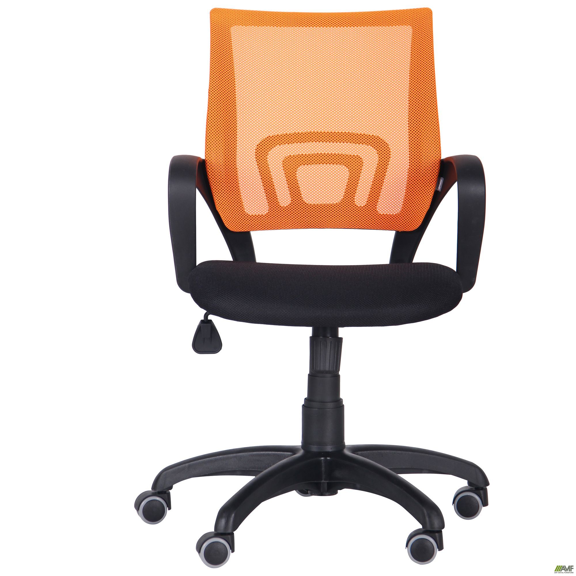 Фото 3 - Крісло Веб сидіння Сітка чорна /спинка Сітка помаранчева 