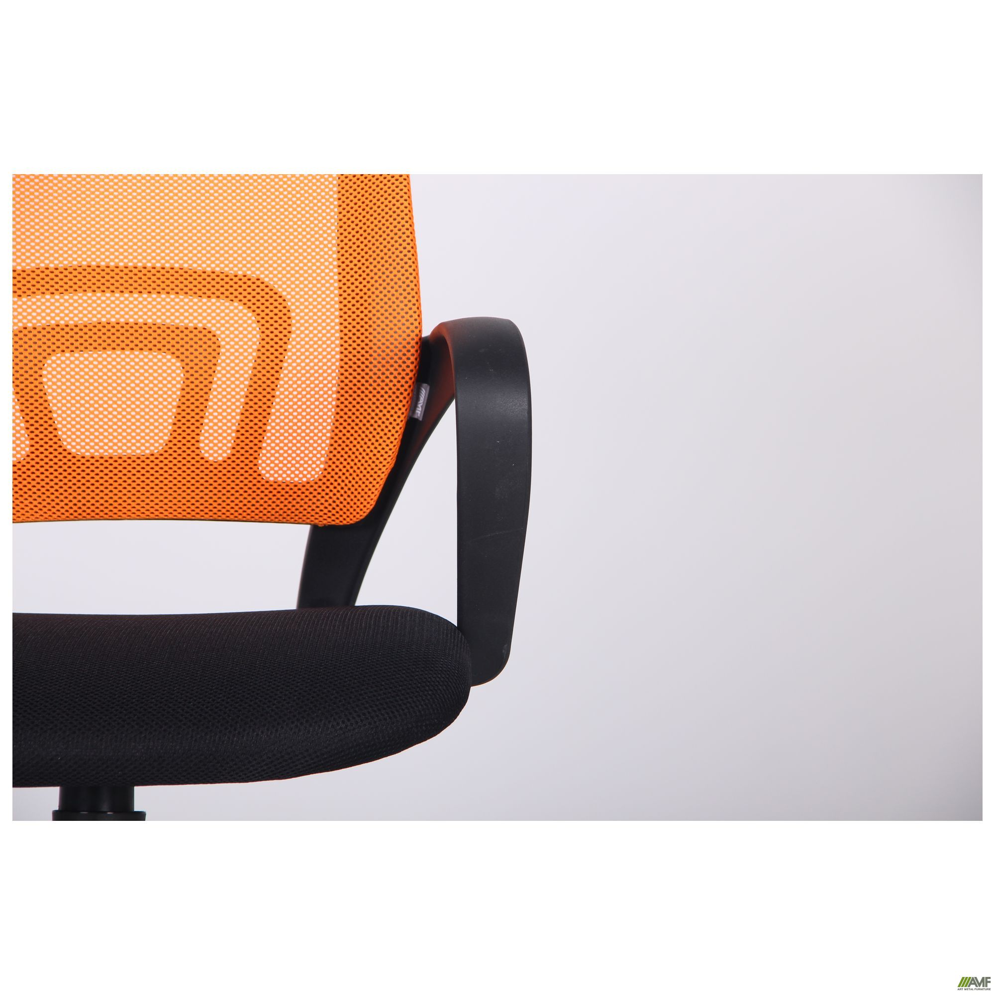 Фото 9 - Крісло Веб сидіння Сітка чорна /спинка Сітка помаранчева 