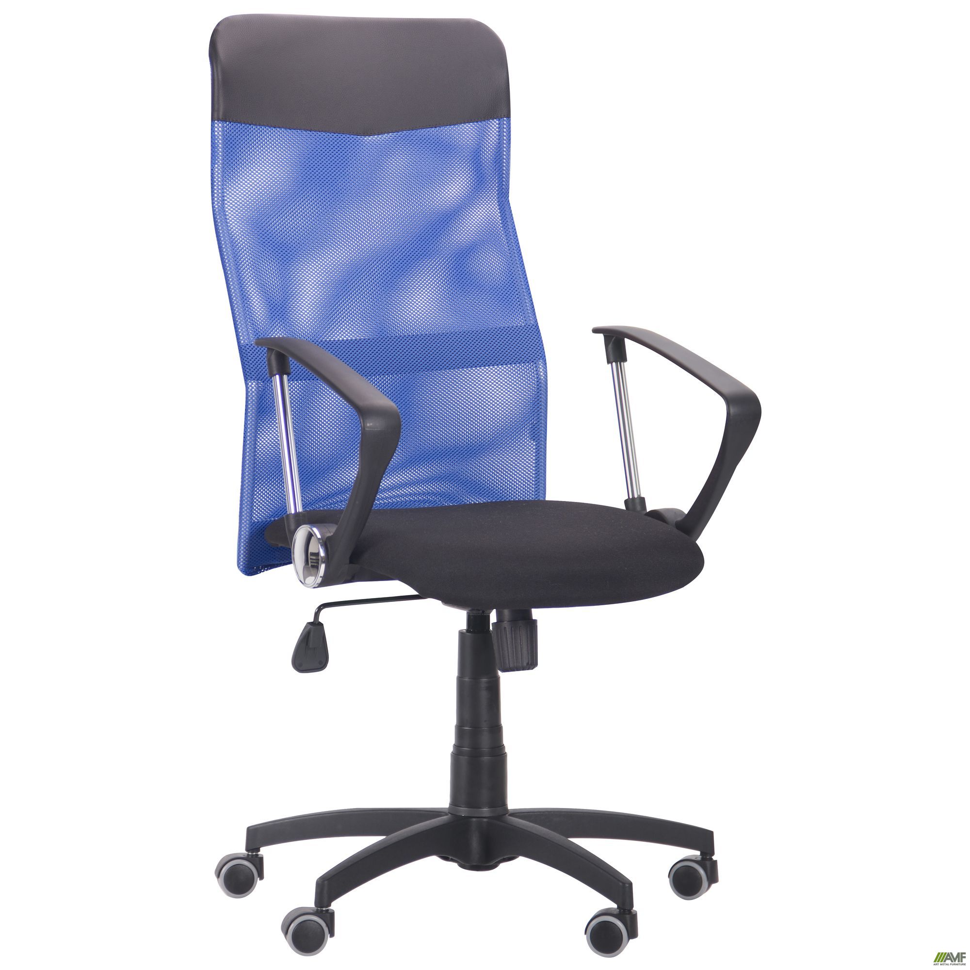 Фото 2 - Кресло Ultra сиденье А-1/спинка Сетка синяя, вставка Скаден черный 