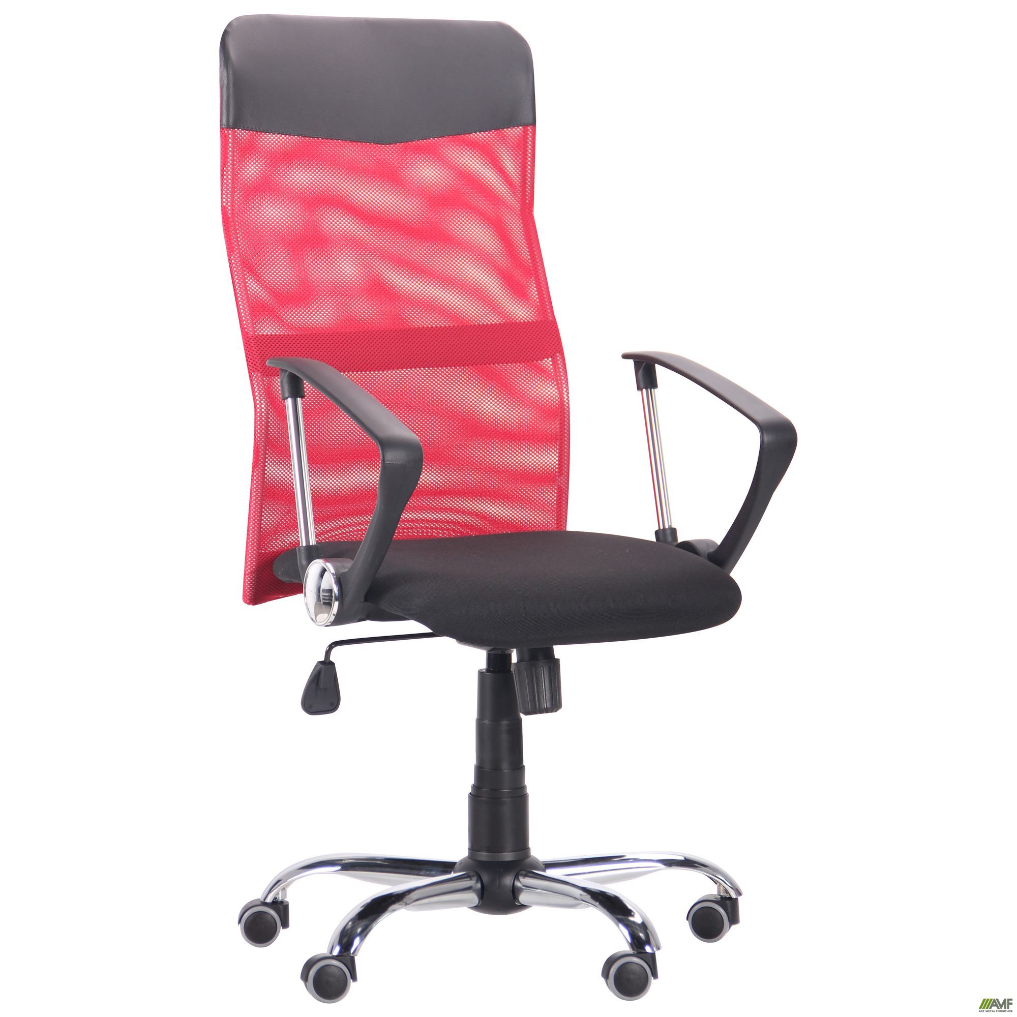 Фото 2 - Кресло Ultra Хром сиденье А-1/спинка Сетка красная, вставка Скаден черный 