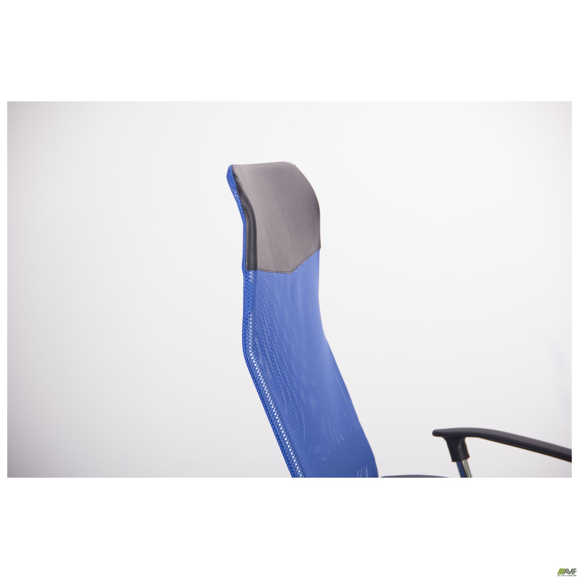 Фото 12 - Кресло Ultra Хром сиденье А-1/спинка Сетка синяя, вставка Скаден черный 