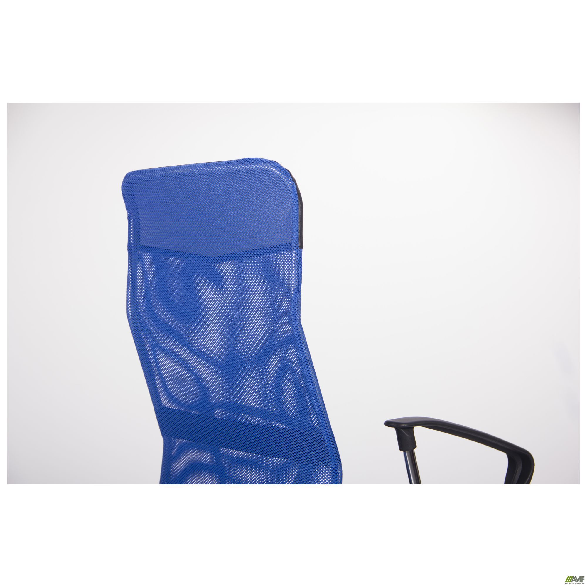 Фото 14 - Кресло Ultra Хром сиденье А-1/спинка Сетка синяя, вставка Скаден черный 