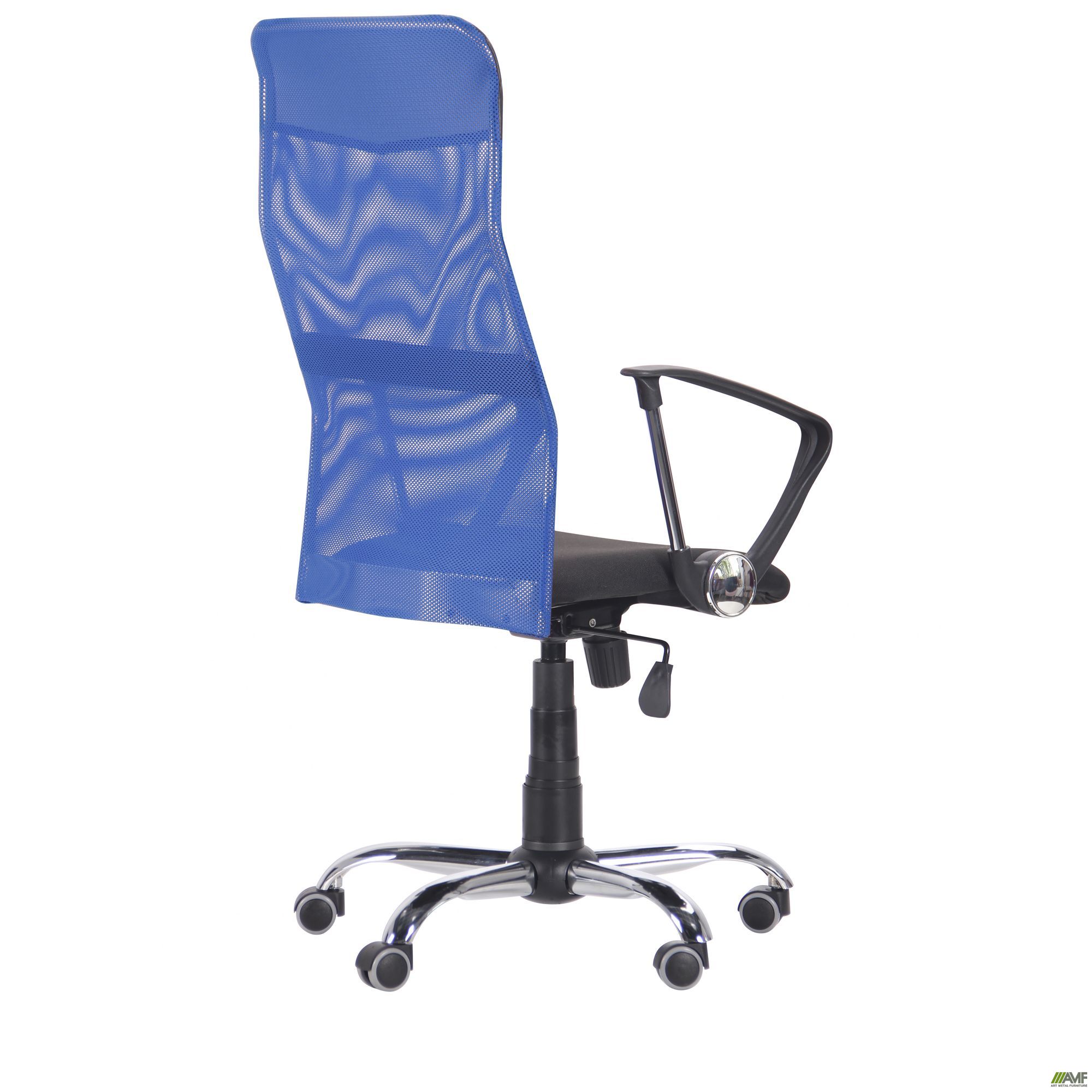 Фото 5 - Кресло Ultra Хром сиденье А-1/спинка Сетка синяя, вставка Скаден черный 