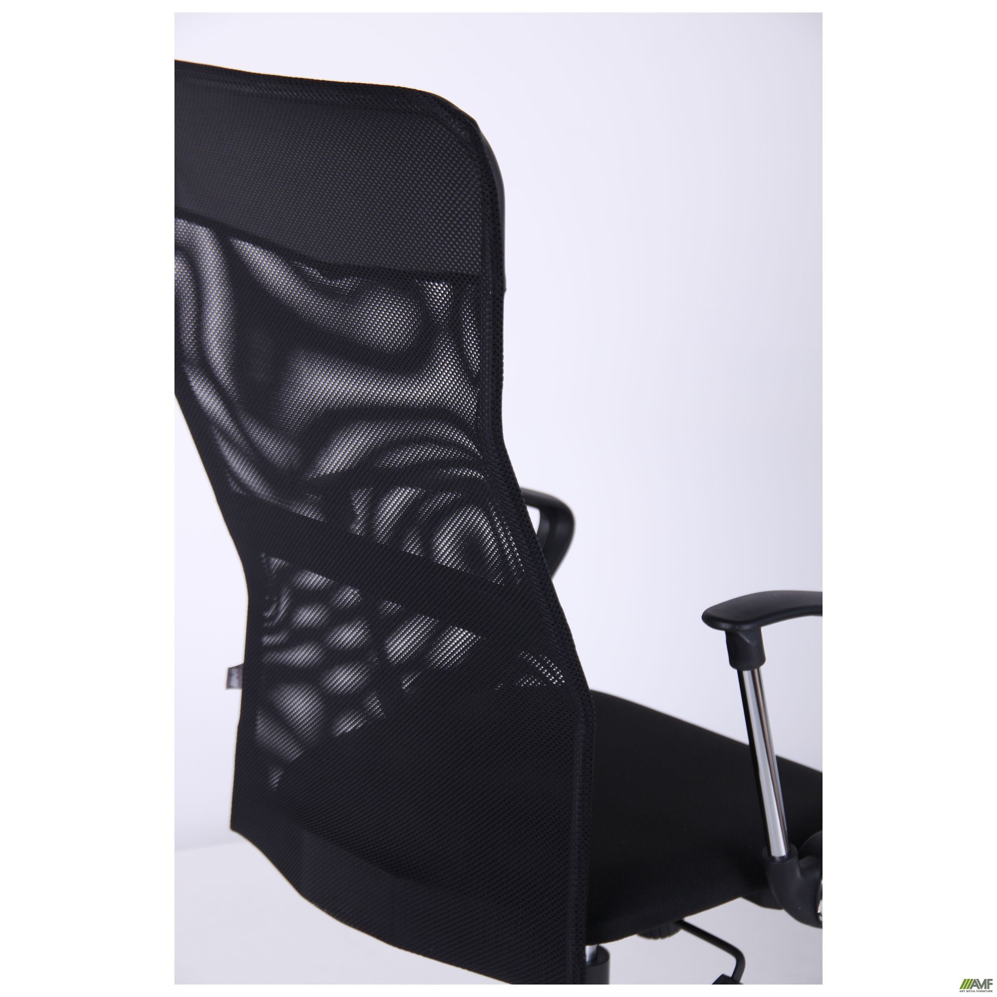 Фото 13 - Кресло Ultra Хром сиденье А-1/спинка Сетка черная, вставка Скаден черный 