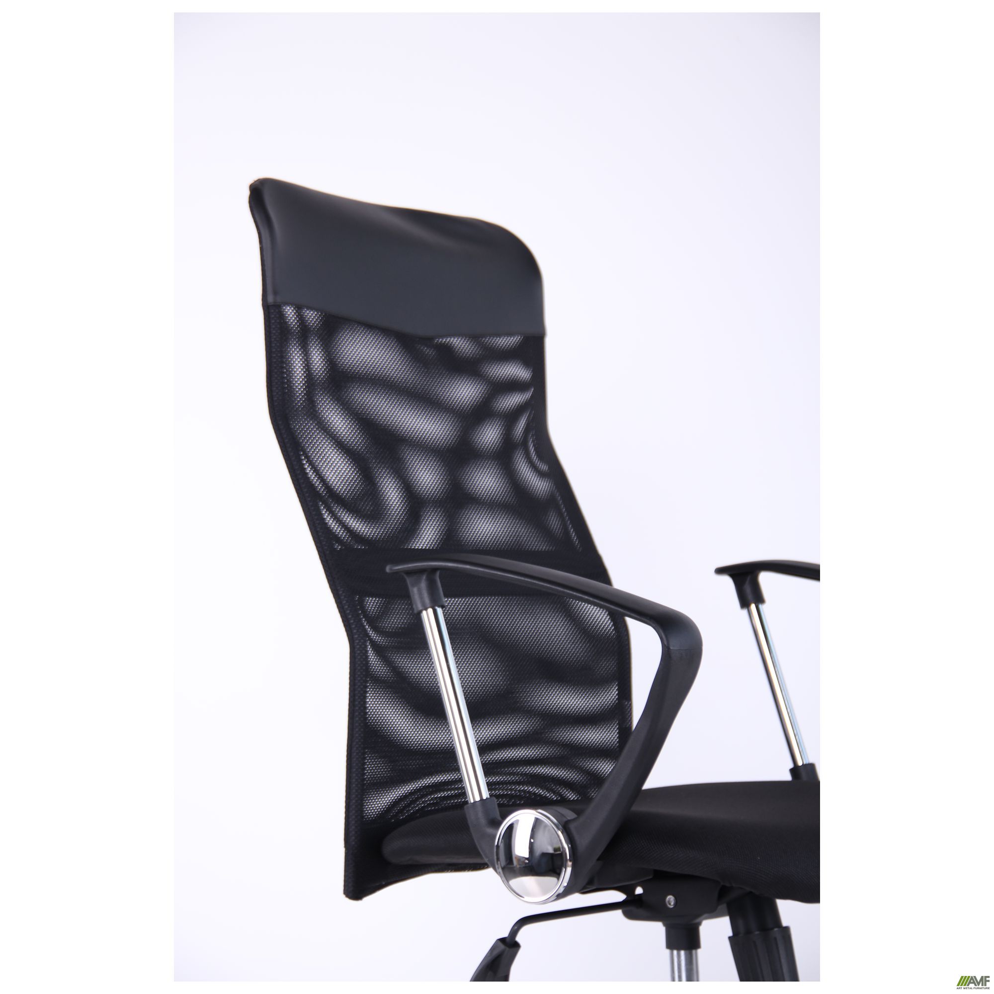 Фото 7 - Кресло Ultra Хром сиденье А-1/спинка Сетка черная, вставка Скаден черный 