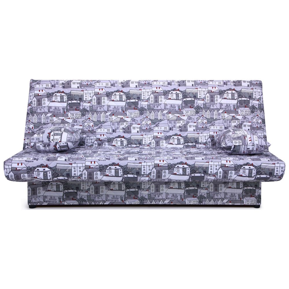 Фото 1 - Диван-кровать Ньюс механизм клик-кляк City gray с двумя подушками 