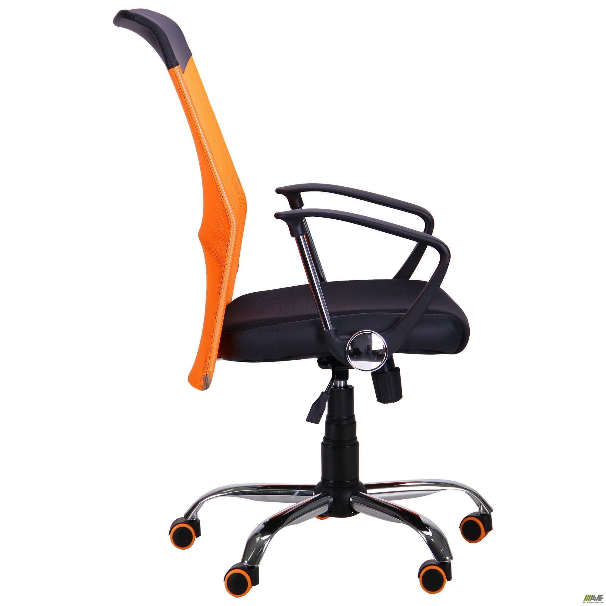 Фото 4 - Кресло АЭРО HB Line Color сиденье Сетка чёрная,Неаполь N-20/спинка Сетка оранжевая, вст.Неаполь N-20 