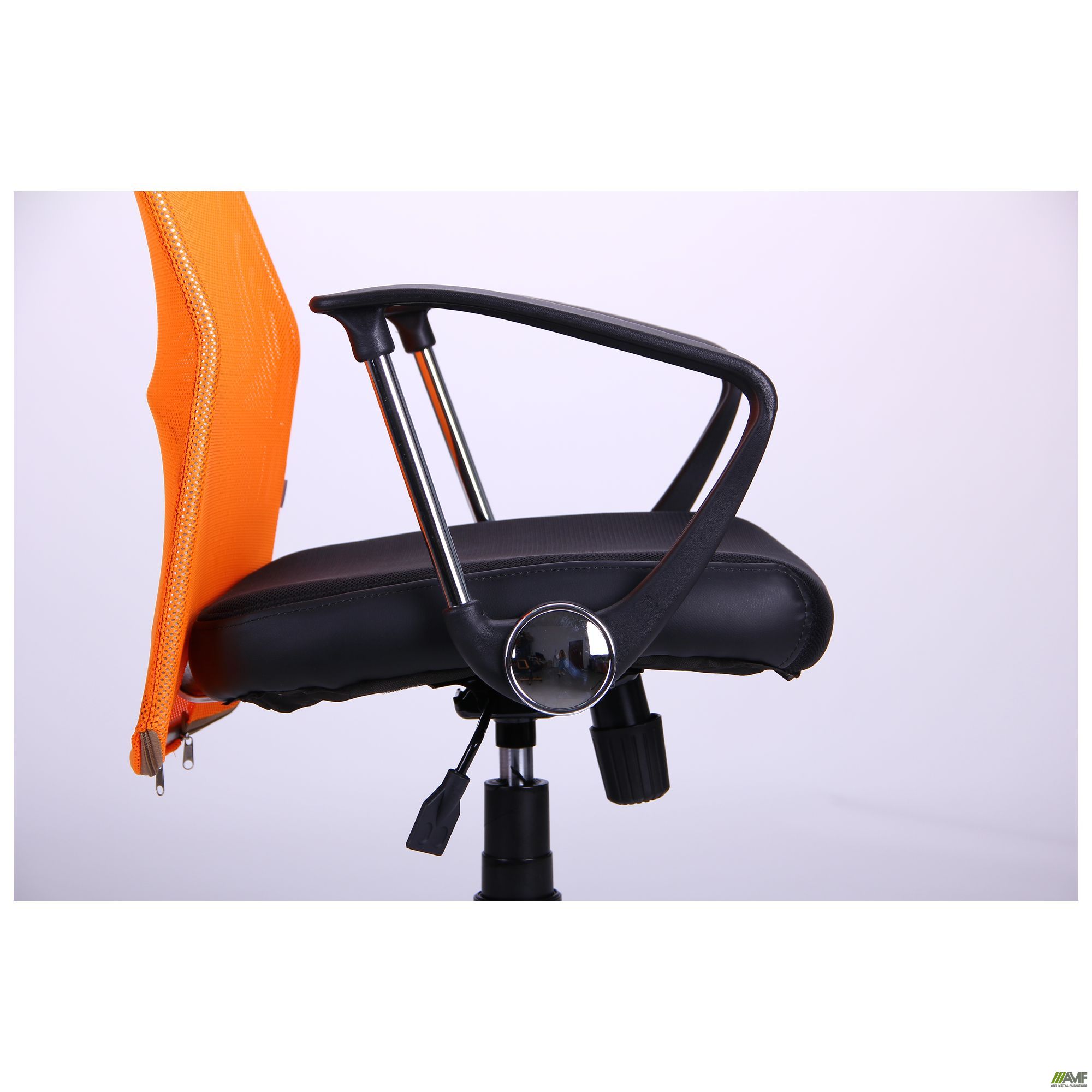 Фото 10 - Кресло АЭРО HB Line Color сиденье Сетка чёрная,Неаполь N-20/спинка Сетка оранжевая, вст.Неаполь N-20 