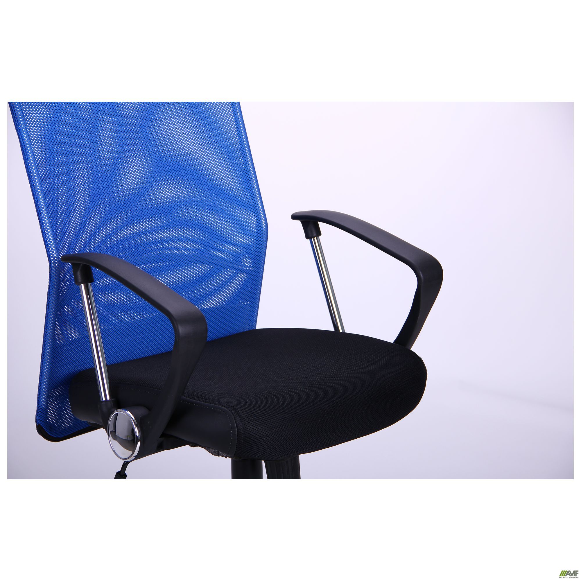 Фото 9 - Кресло АЭРО HB Line Color сиденье Сетка чёрная,Неаполь N-20/спинка Сетка синяя, вставка Неаполь N-20 