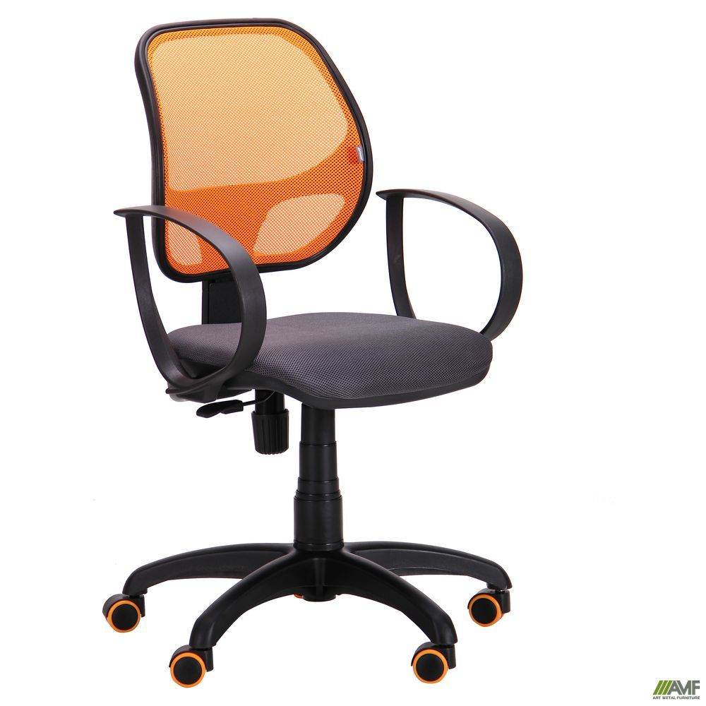 Фото 1 - Кресло Бит Color/АМФ-8 сиденье Сетка серая/спинка Сетка оранжевая 