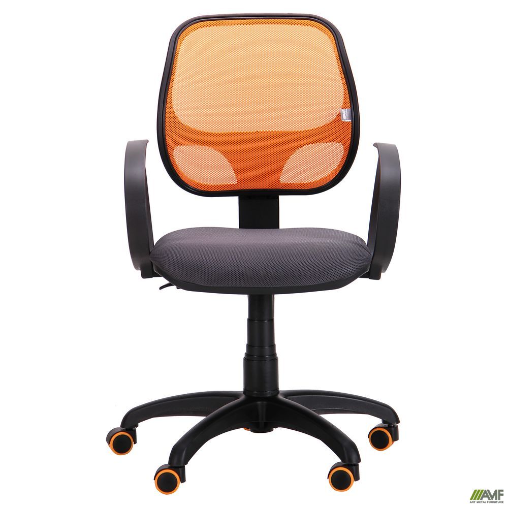 Фото 3 - Кресло Бит Color/АМФ-8 сиденье Сетка серая/спинка Сетка оранжевая 