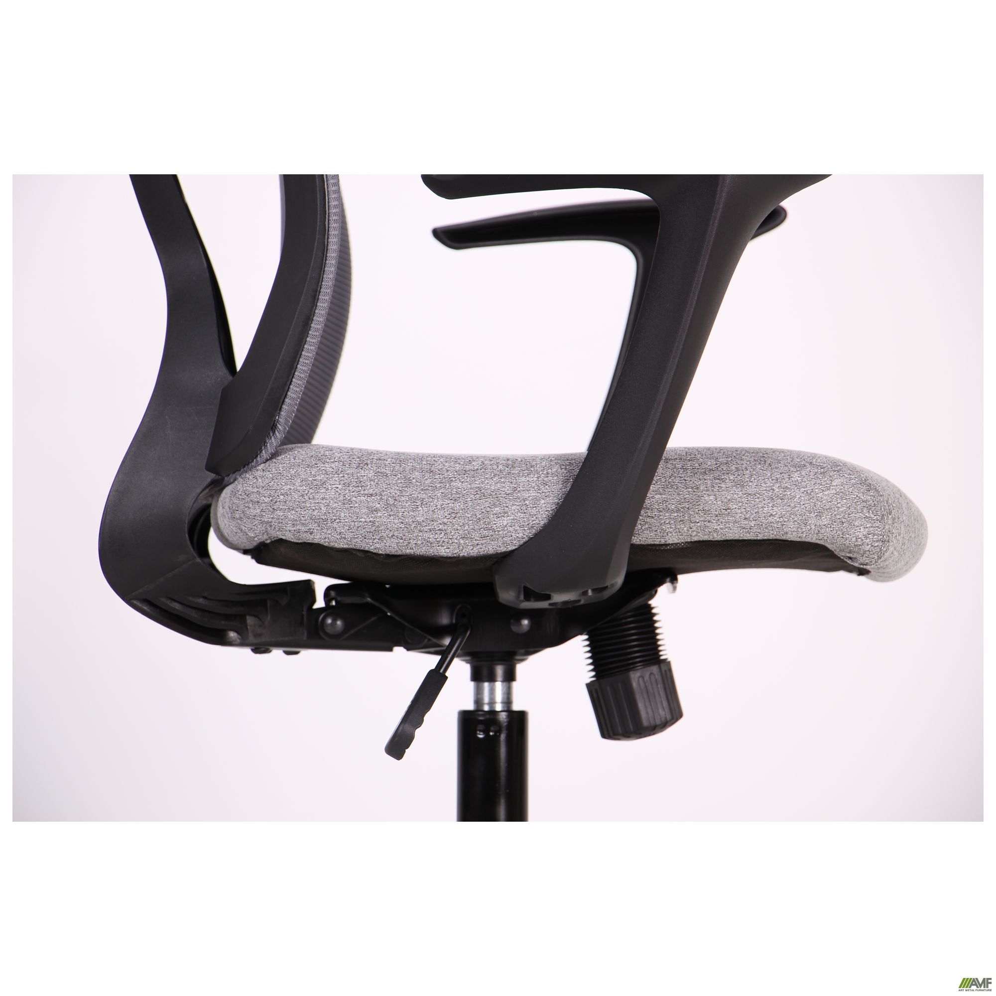 Фото 14 - Кресло Nickel Black сиденье Сидней-20/спинка Сетка SL-16 серая 