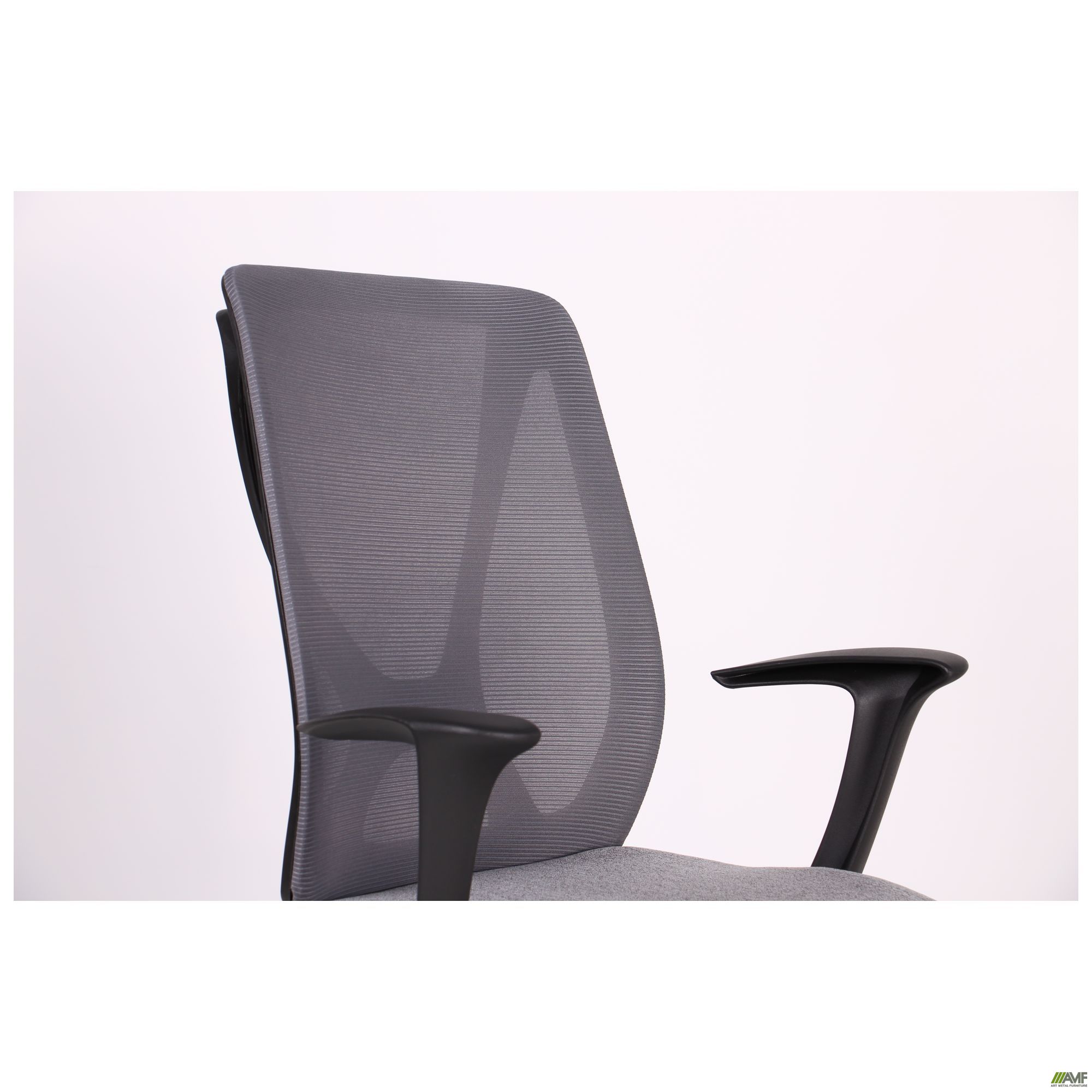 Фото 7 - Кресло Nickel Black сиденье Сидней-20/спинка Сетка SL-16 серая 