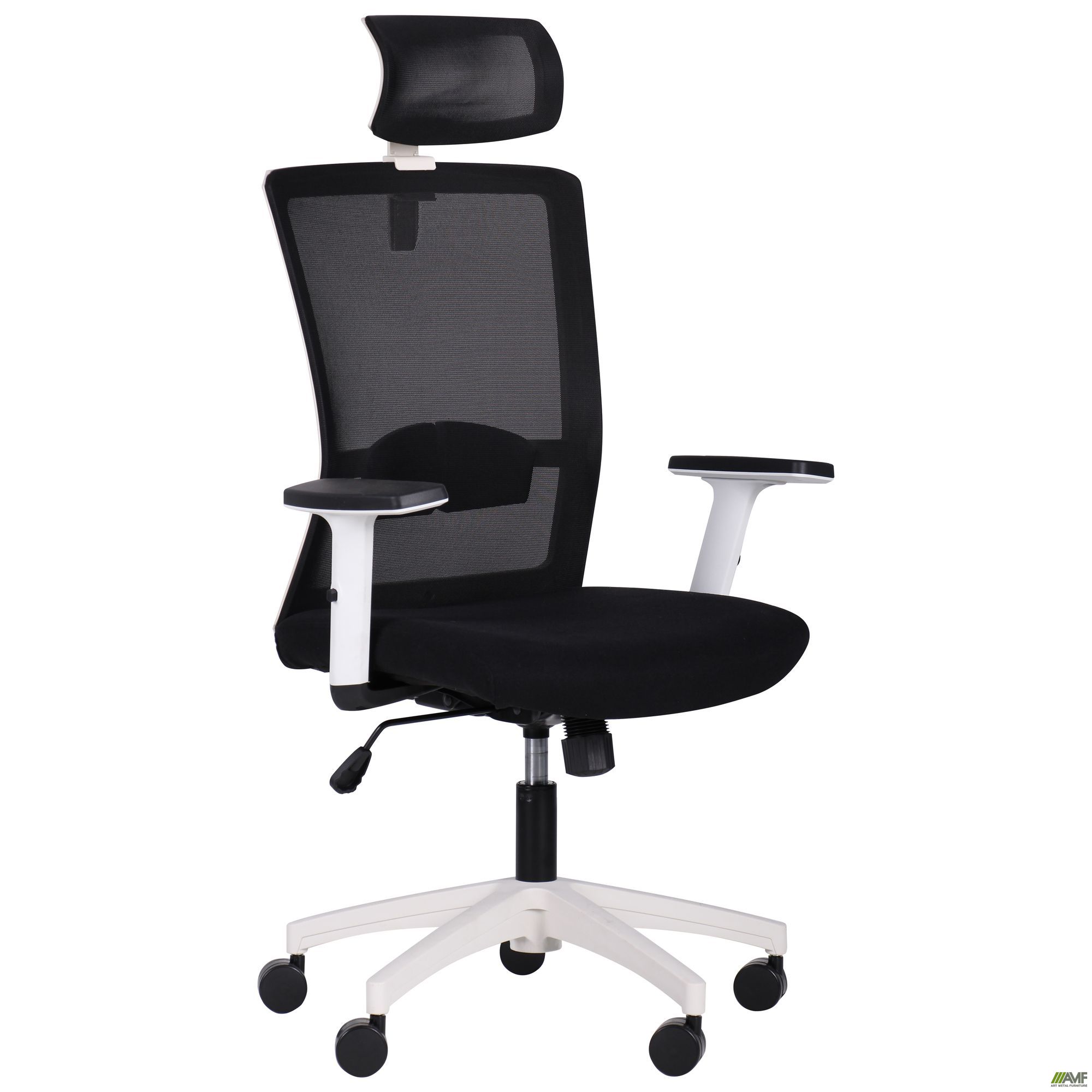 Фото 1 - Кресло Uran White HR сиденье Сидней-07/спинка Сетка HY-100 черная 