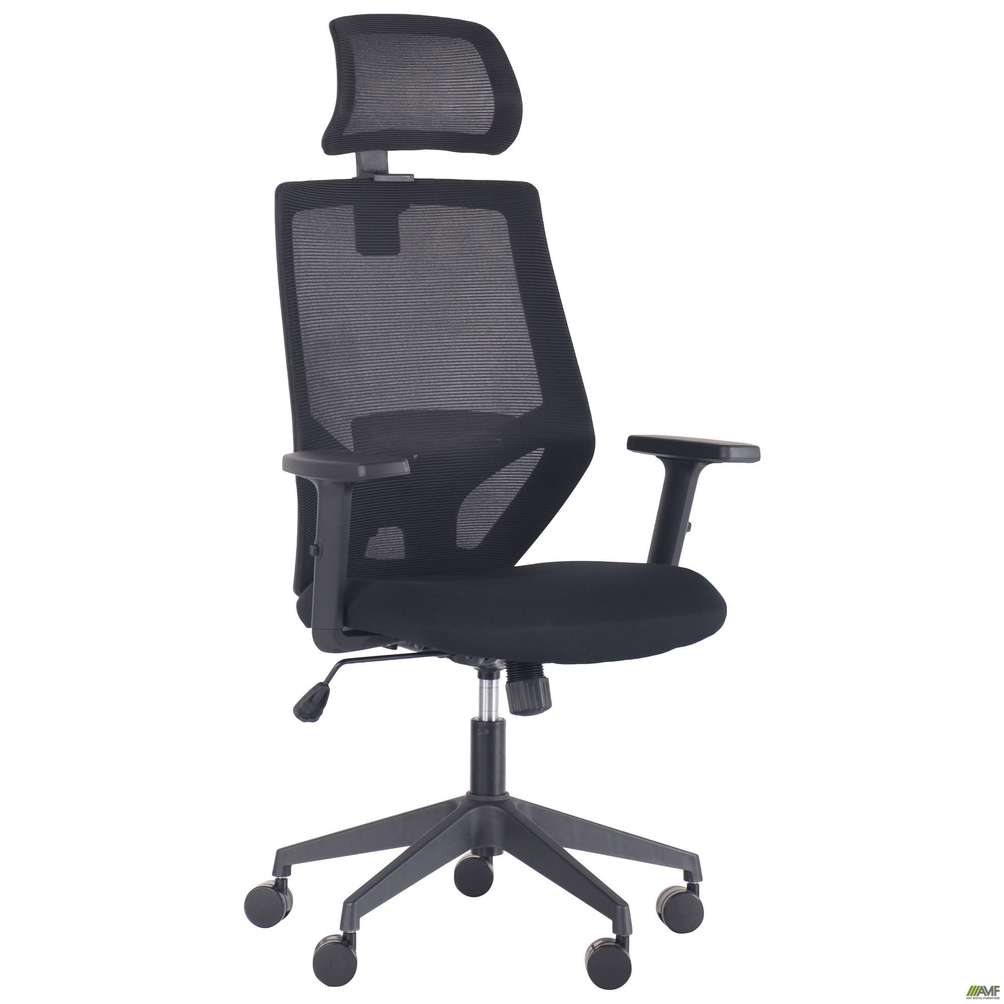 Фото 2 - Кресло Lead Black HR сиденье Нест-01 черная/спинка Сетка SL-00 черная 