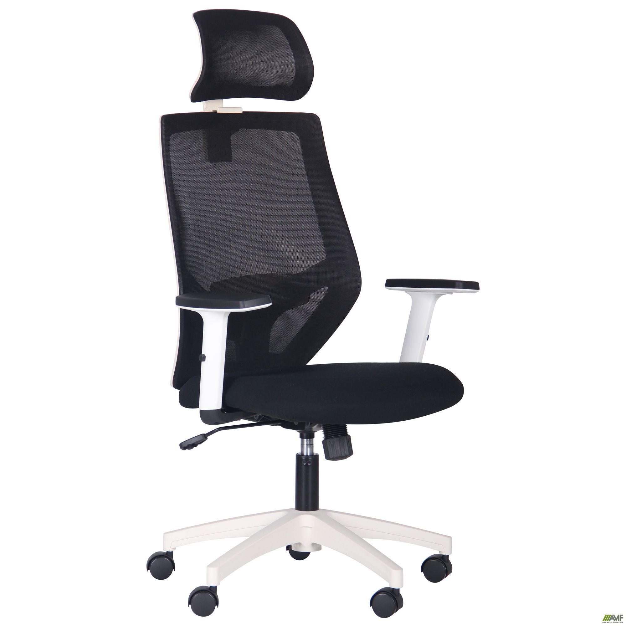 Фото 2 - Кресло Lead White HR сиденье Нест-01 черная/спинка Сетка HY-100 черная 
