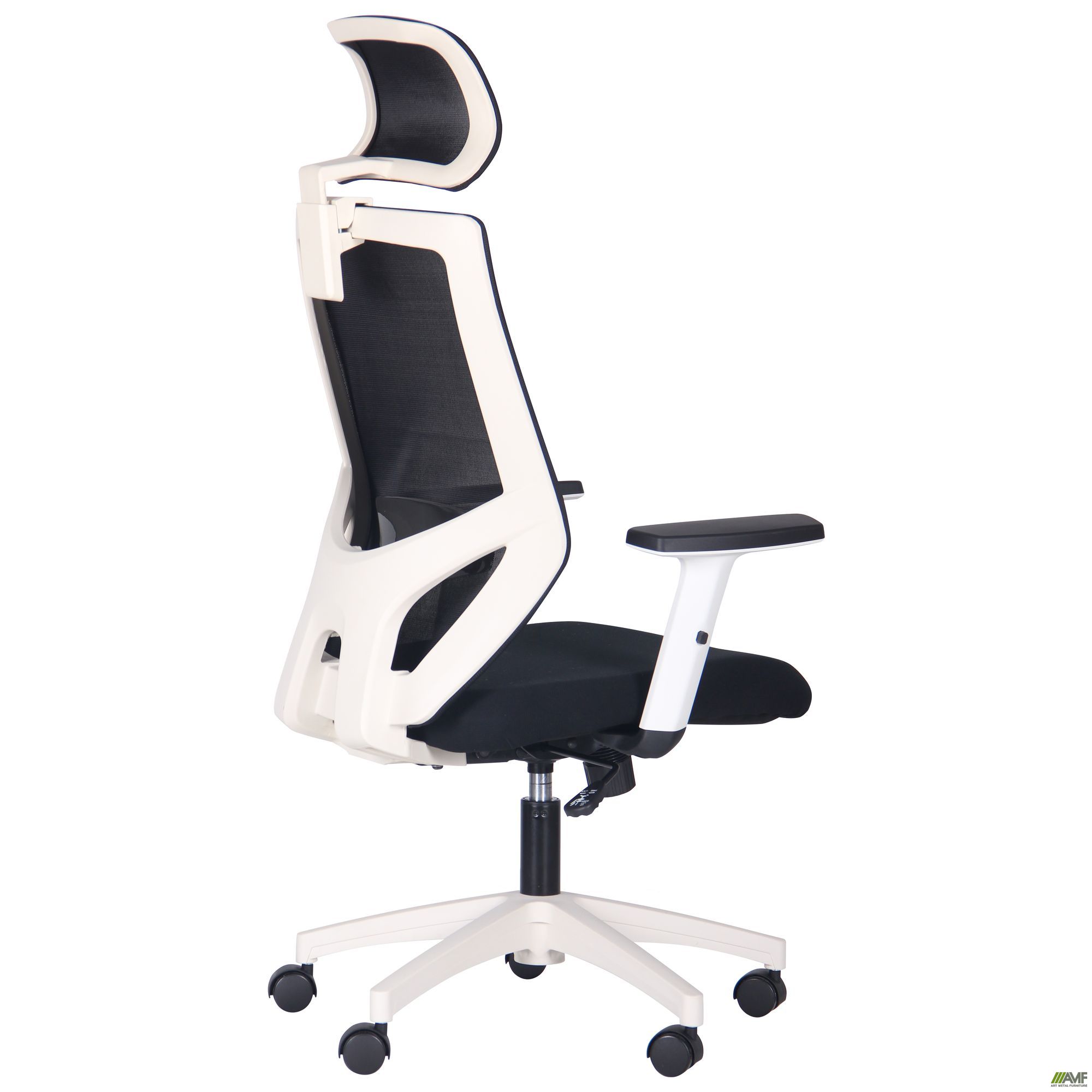 Фото 5 - Кресло Lead White HR сиденье Нест-01 черная/спинка Сетка HY-100 черная 