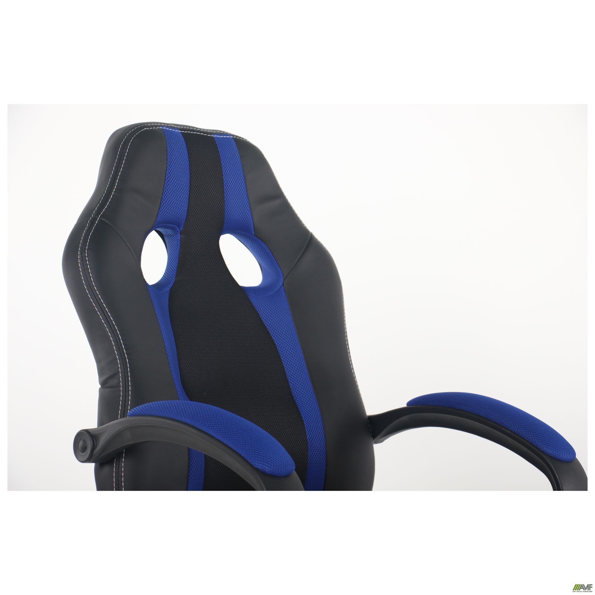Фото 6 - Кресло Shift Неаполь N-20/Сетка черная, вставки Сетка синяя 