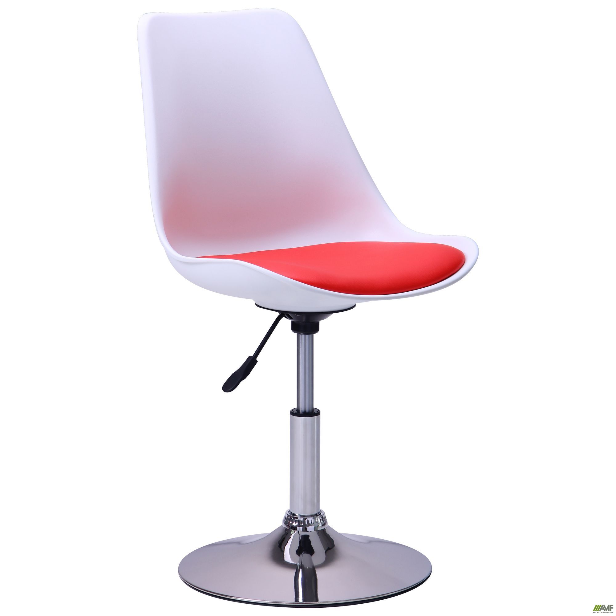 Фото 1 - Барный стул Aster chrome белый+красный 