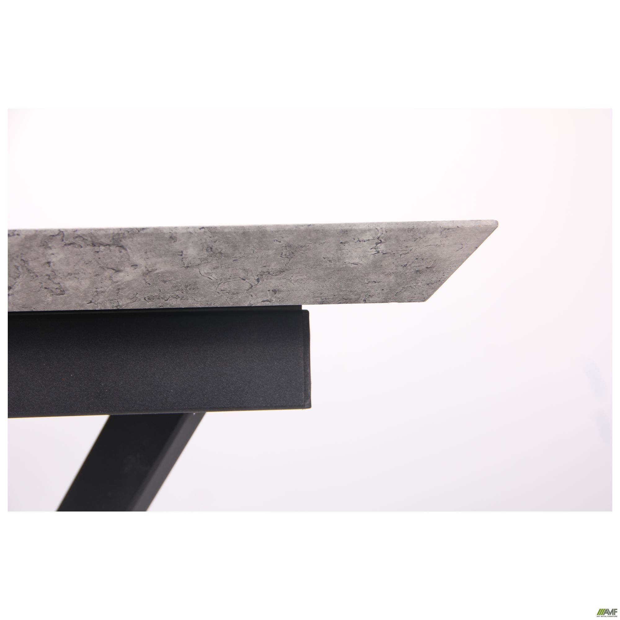 Фото 7 - Стол обеденный раскладной Jackson черный/МДФ бетон 
