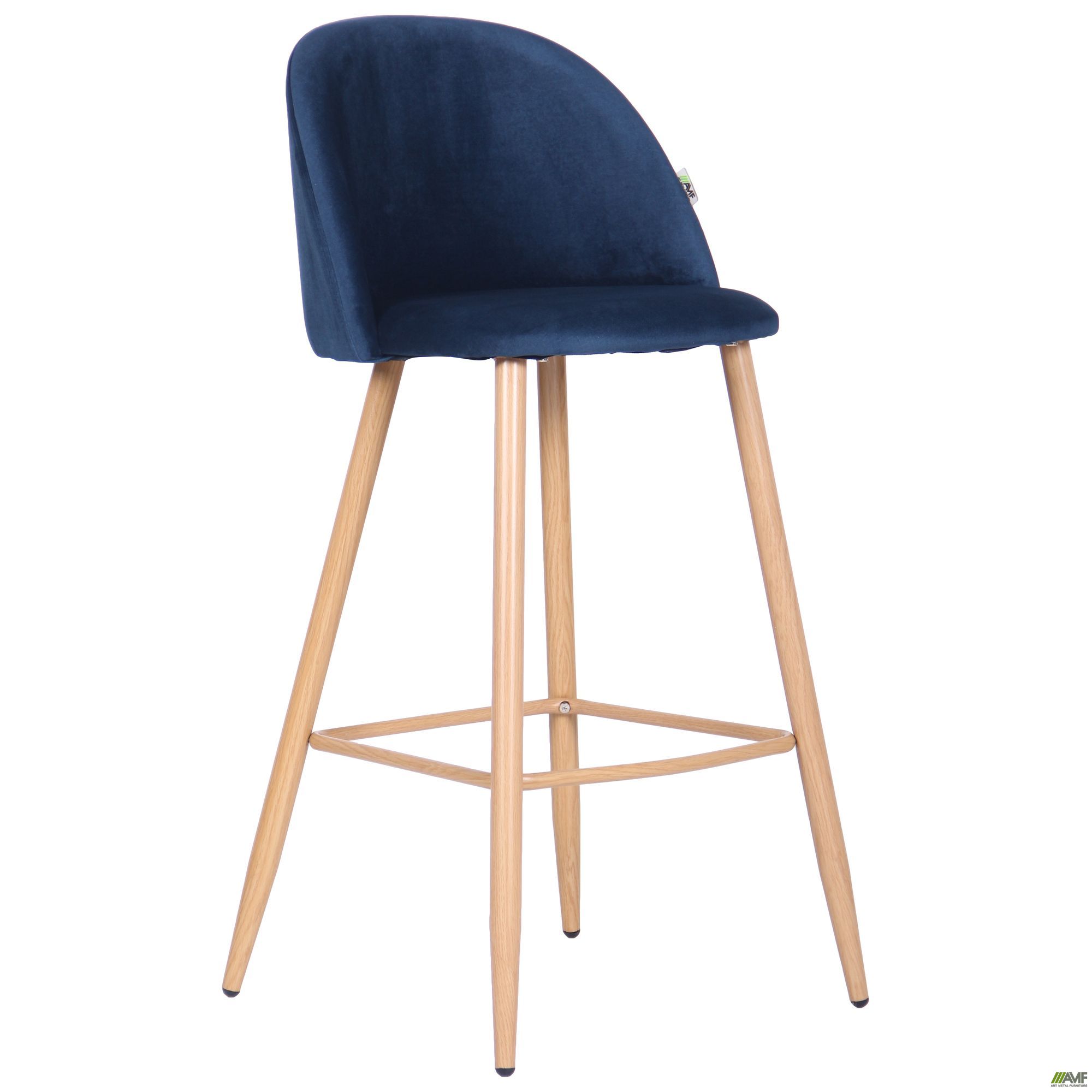 Фото 2 - Барный стул Bellini бук/blue velvet 