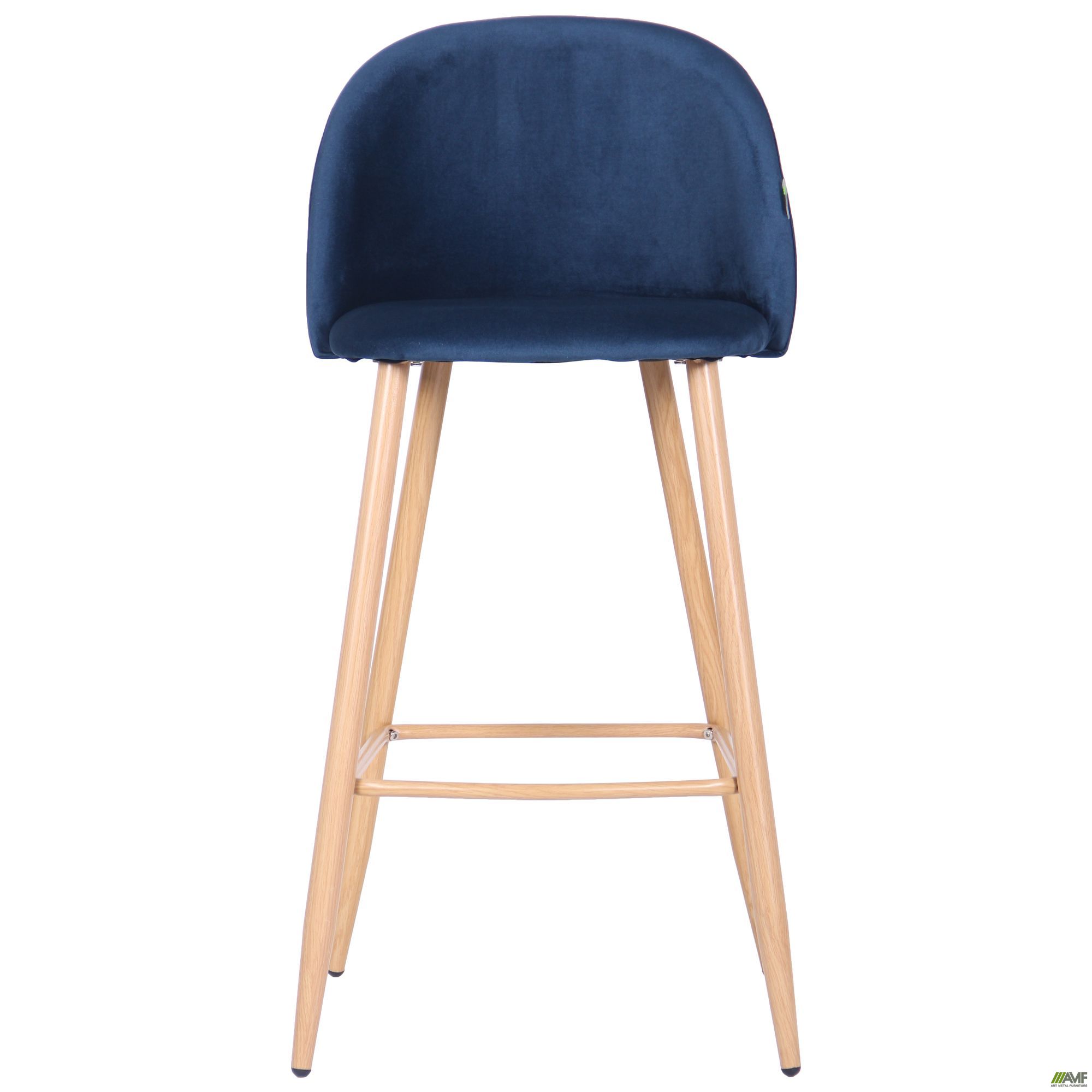 Фото 3 - Барный стул Bellini бук/blue velvet 