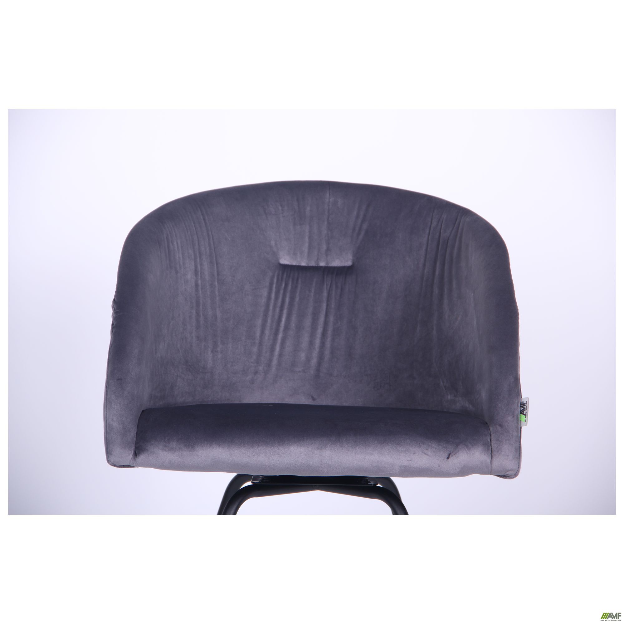Фото 6 - Кресло поворотное Sacramento черный/велюр серый 