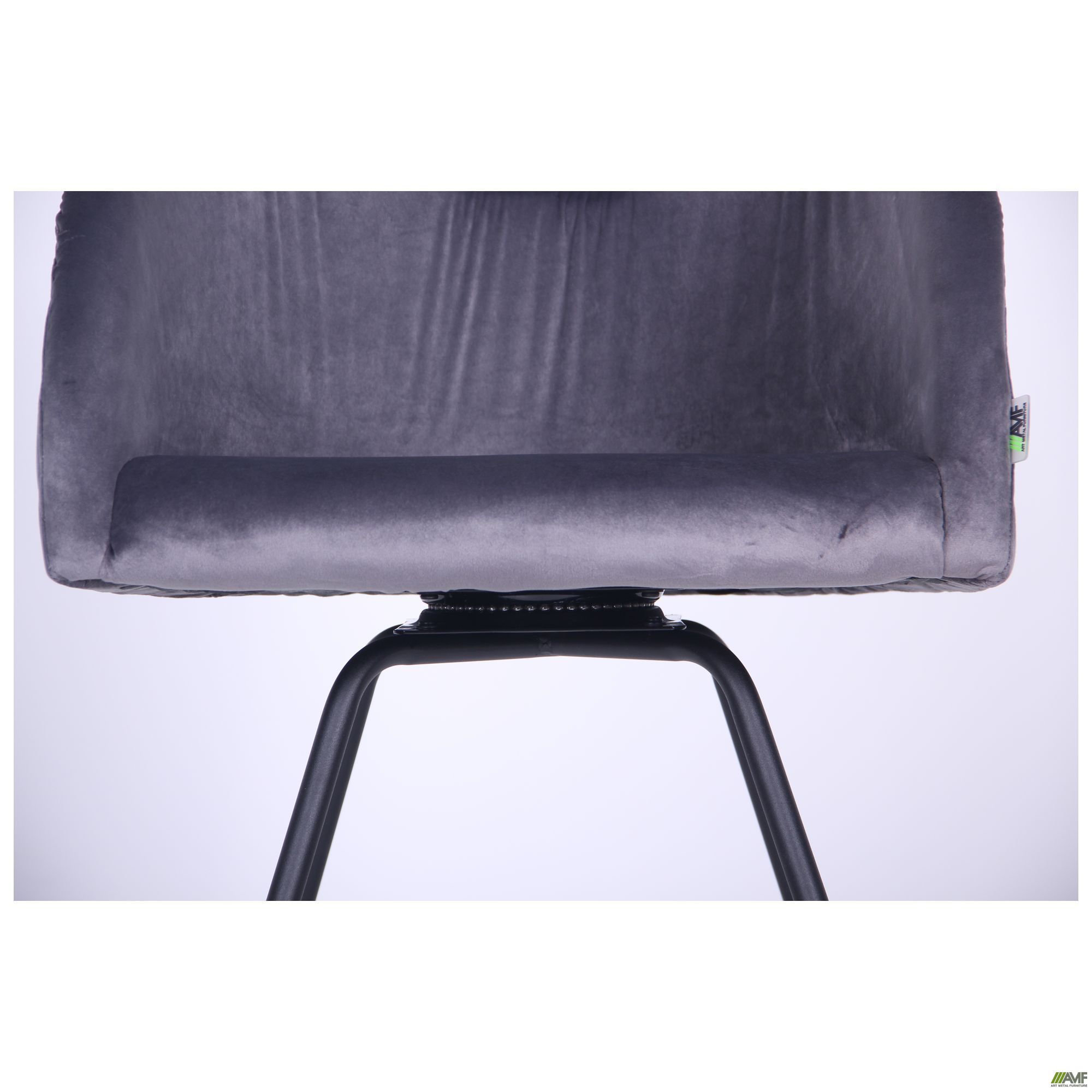 Фото 8 - Кресло поворотное Sacramento черный/велюр серый 