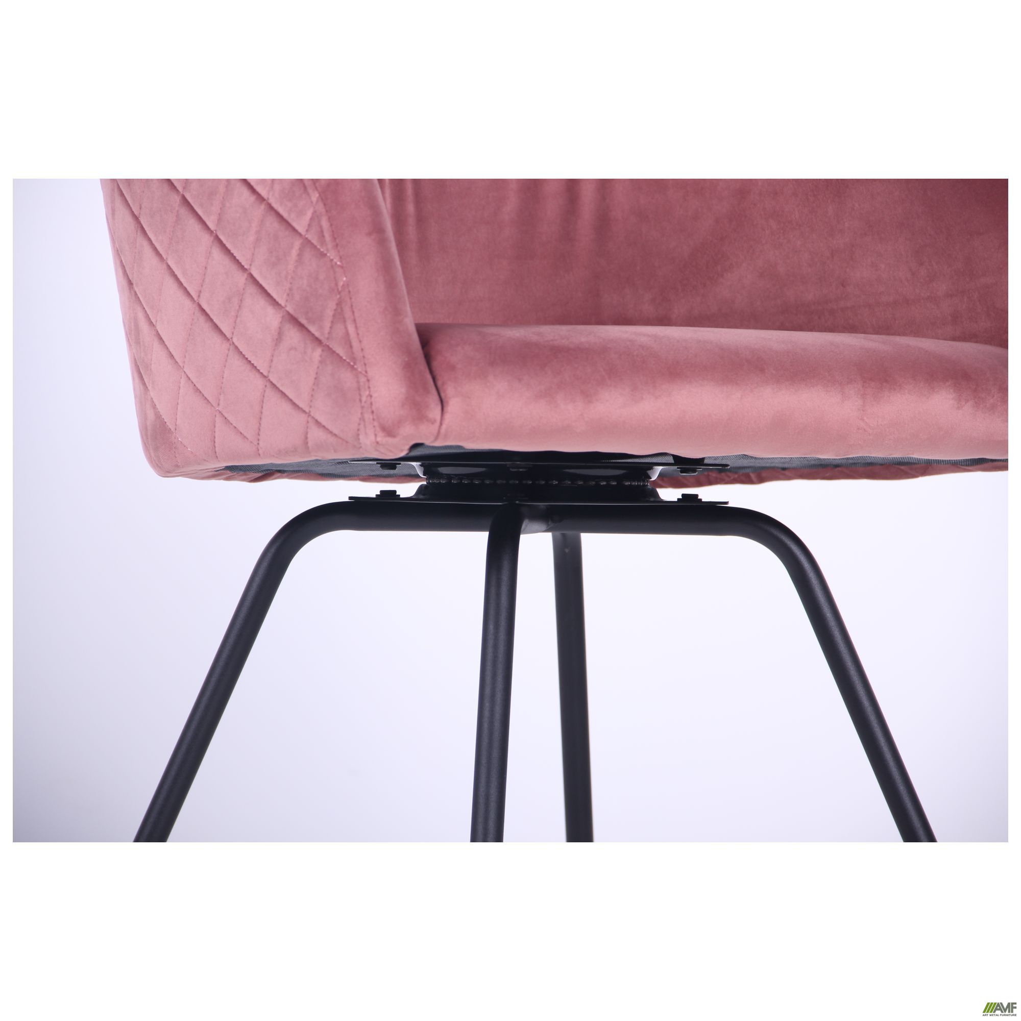 Фото 16 - Крісло поворотне Sacramento чорний / велюр рожевий антик 