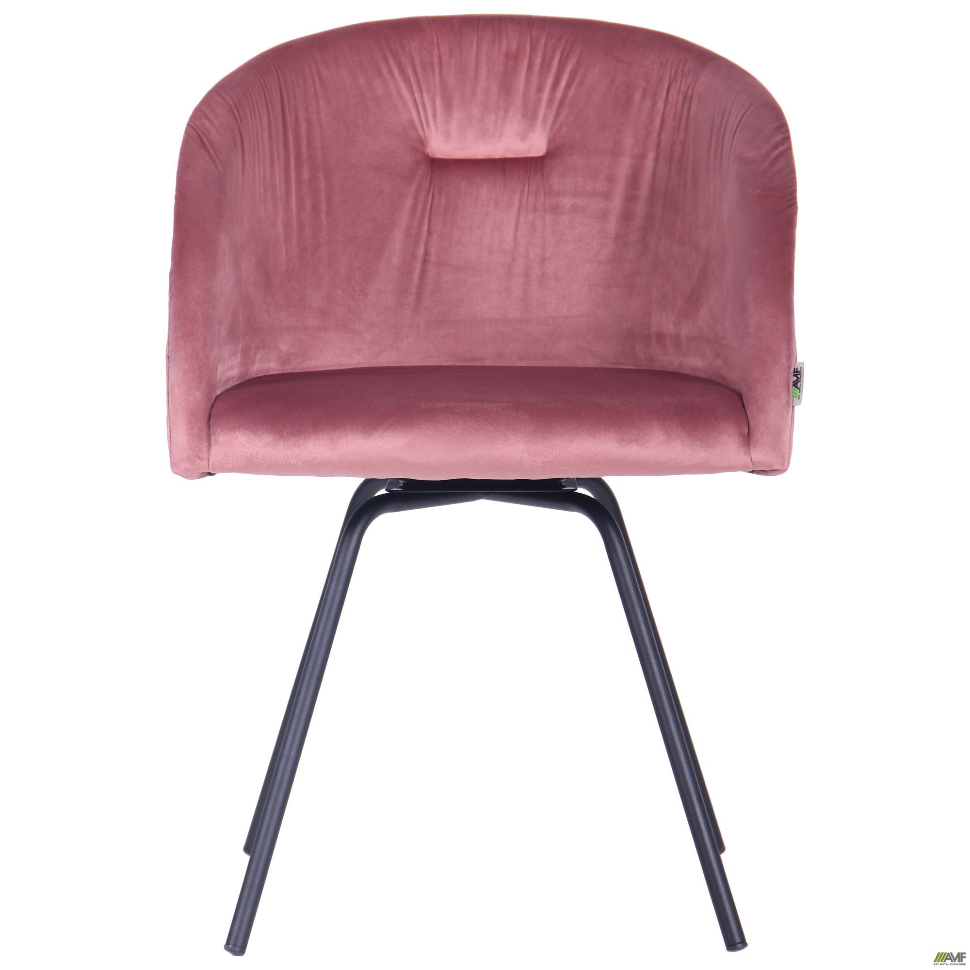 Фото 3 - Крісло поворотне Sacramento чорний / велюр рожевий антик 