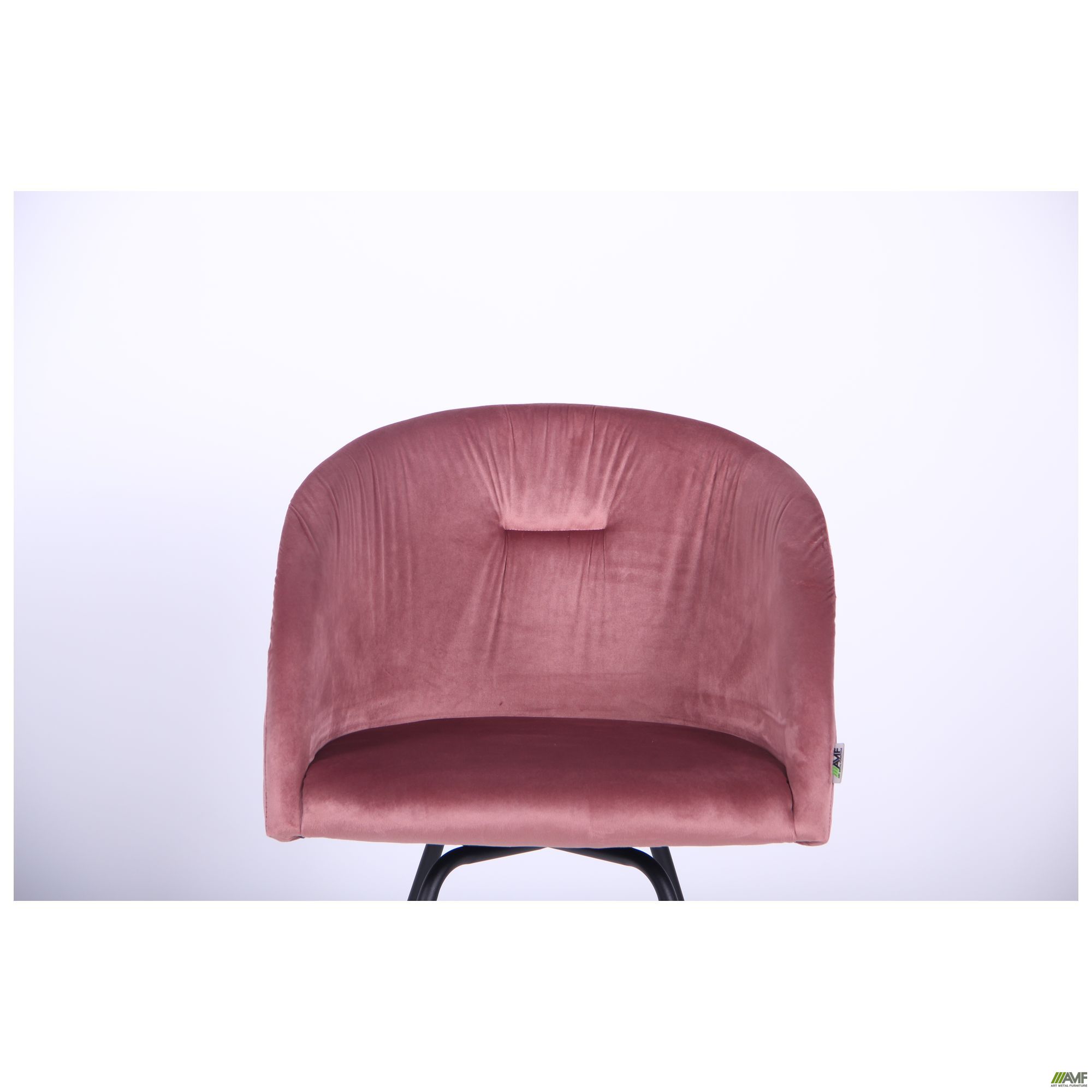 Фото 7 - Крісло поворотне Sacramento чорний / велюр рожевий антик 